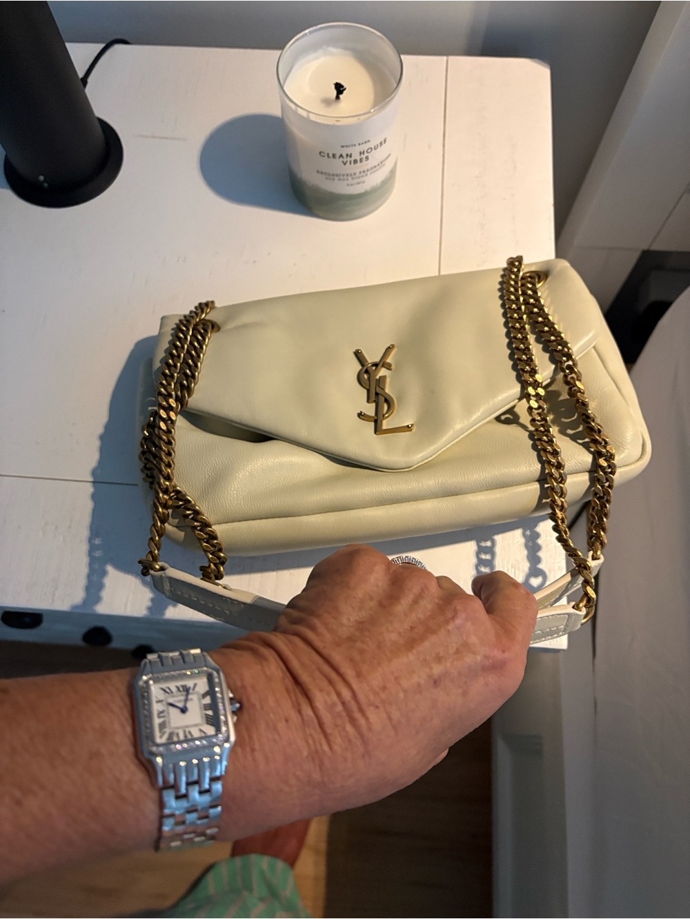 Authentic Saint Laurent Cream LouLou Soft Chain Shoulder Bag - Picture 3 of 4